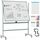 COSTWAY Doppelseitiges mobiles Whiteboard, 120 x 90 cm, höhenverstellbares magnetisches Whiteboard mit Rädern & Ständer, rollende Weißtafel inkl. Zubehör für Klassenzimmer Büro Hause