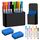 Vyuwast 12 Stück Whiteboard Zubehör, 2 Magnetische Stifthalter mit 2 Whiteboard Schwämmen und 8 Whiteboard Markern, Ideal für Schule, Büro und Metalloberflächen