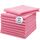 ZOLLNER 10er Set Mikrofasertücher für streifenfreien Glanz - flusenfreie und saugstarke Reinigungstücher - waschbar bis 60°C - 40x40cm in rosa - Hotelqualität