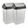keeeper swantje 2x Mülleimer mit Schwingdeckel, 25 l, 33,5 x 25,5 x 53,5 cm, Light Silver