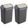 keeeper Mülleimer mit Schwingdeckel, 10 l, Swantje, Graphit-Grau (Packung mit 2)