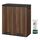 SONGMICS Mülleimer, 2 x 30 Liter, 2 Fächer, Mülltrennsystem, Treteimer, Abfalleimer Küche, 15 Müllsäcke, Metall, Inneneimer aus Kunststoff, Klappdeckel, Softclose, dunkelwalnussfarben LTB060N02