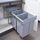 [en.casa] Einbaumülleimer Froland Mülleimer 2 Fächer Mülltrennsystem ausziehbar Abfalleimer Küche 2x20L herausnehmbare Behälter 48 x 34 x 42 cm Küchenmülleimer Grau