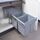 [en.casa] Einbaumülleimer Froland Mülleimer 2 Fächer Mülltrennsystem ausziehbar Abfalleimer Küche 2x15L herausnehmbare Behälter 48 x 34 x 35 cm Küchenmülleimer Grau