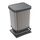 Rotho Paso Mülleimer 20l mit Pedal und Deckel, Kunststoff (PP) BPA-frei, silberhexagon, 20l (29.3 x 26.6 x 45.7 cm)