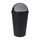 Spetebo XL Abfalleimer mit Schiebedeckel schwarz - 25 L - Runder Mülleimer mit Kuppel Deckel - Kosmetik Eimer Müll Behälter Abfall Eimer recycelbar