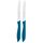 WMF Frühstücksmesser Set 2-teilig, 23 cm, Brötchenmesser Wellenschliff, Brotzeitmesser, Spezialklingenstahl, Kunststoffgriff, blau