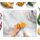 Kitchenville Glasschneidebrett 50×40 cm – Hygienisches Schneidebrett aus gehärtetem Glas – Hitzebeständig, Kratzfest, Rutschfest – Küchenbrett – Weiß & Gold