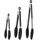 WISYOK Grillzange 3er-set, Küchenzange Hitzebeständige, Zange Küche, Kochzange mit Edelstahl und Silikonspitze, Silikonzangen, Fleischzange zum Kochen, Grillen, 18cm, 23cm und 30cm (Schwarz)