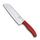 Victorinox Swiss Classic Santokumesser, Messer Asiatischer Art, Extra Scharfe Klinge, Kullenschliff, 17 cm, Rostfreier Stahl, Blister, Rot