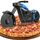 Motorrad Pizzaschneider, Lustige Pizza Schneider Edelstahl Kunststoff Pizzaroller Pizzarad Pizzamesser, Pizza Cutter mit Scharfem Schneiderad & Ständer für Weihnachten Geburtstag Geschenke (Blau)