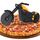 Motorrad Pizzaschneider, Lustige Pizza Schneider Edelstahl Kunststoff Pizzaroller Pizzarad Pizzamesser, Pizza Cutter mit Scharfem Schneiderad & Ständer für Weihnachten Geburtstag Geschenke (Gelb)