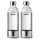 Aarke 2er-Pack PET-Flaschen für Wassersprudler Carbonator 3, BPA-frei mit Details in Edelstahl, 1000ml