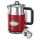 Russell Hobbs Wasserkocher [1,7l, 2400W] Retro Rot und polierter Edelstahl (Schnellkochfunktion, Wassertemperaturanzeige im Retrodesign, außenliegende Wasserstandsanzeige) Vintage Teekocher 21670-70