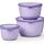 Mepal - Multischale Cirqula Round 3-teiliges Set - Vorratsdosen mit Deckel - Geignet als Aufbewahrungsbox, Kuhlschrank, Gefrierschrank & Mikrowellengeschirr - 500 ml, 1000 ml & 2000 ml - Nordic Lilac