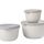 Mepal Multischale Cirqula Round 3-teiliges Set - Mikrowellen Geschir - Geignet als Aufbewahrungsbox, Kuhlschrank, Gefrierschrank & Mikrowellengeschirr - 500 ml, 1000 ml & 2000 ml - Nordic white