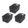 BranQ - Home essential Korb in Rattan Design 3er Set Grösse M 10l, Kunststoff PP, Anthrazit