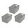 BranQ - Home essential Korb in Rattan Design 3er Set Grösse S 7l, BPA-frei Kunststoff PP,Hellgrau