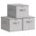 SONGMICS Aufbewahrungsbox mit Deckel, faltbare Stoffbox mit Griffen, Aufbewahrung für Kleidung, Vliesstoff, 3er Set, 40 x 30 x 25 cm, taubengrau RZB003W01