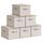 SONGMICS Aufbewahrungsbox mit Deckel, faltbare Stoffbox mit Griffen, Aufbewahrung für Kleidung, Vliesstoff, 6er Set, 40 x 30 x 25 cm, sandbeige RZB003K02