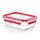 EMSA Clip & Close Glas Frischhaltedosen-Set, rechteckig, 0,7 L, 19,7 x 13,6 x 7 cm, 100 Prozent dicht, Glasbehälter spülmaschinen-, gefrier-, backofen-, mikrowellenfest, Rot, Transparent, N10406