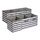 Amazon Basics zusammenklappbarer Aufbewahrungswürfel/Organizer aus Stoff mit Griffen, 33 cm x 33 cm x 33 cm, Weiß/Grau gestreift, 6 Stück