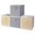 BrilliantJo Aufbewahrungsbox aus Stoff in 4er Set, 33 x 38 x 33 cm Faltbare Aufbewahrungskiste mit Griffe Ordnungssystem Korb für Schrank Regal Spind Beige+Grau Set
