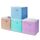 BrilliantJo Aufbewahrungsbox aus Stoff in 4er Set, 33 x 38 x 33 cm Faltbare Aufbewahrungskiste mit Griffe Ordnungssystem Korb für Schrank Regal Spind 4-Regenbogenfarben-Set