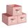 SONGMICS Aufbewahrungsbox 3er Set, zusammenklappbar, Stoffboxen aufbewahren, 40 x 30 x 24 cm, für Kleiderschrank, 2 Griffe, Etikette, für Schlafzimmer Wohnzimmer, pastellrosa ROB440R01