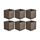 Amazon Basics Aufbewahrungswürfel aus Stoff, faltbar, mit ovalen Ösen, 6er-Pack, Taupe