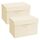 DIMJ Aufbewahrungsboxen mit Deckel, Faltbare Aufbewahrungskiste mit Griff, Aufbewahrungskorb Stoff, Ordnungsboxen Kleiderschrank Organizer, Faltbox für Kleidung, 2 Stück, Lichtbeige