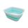 SAMMART 7.7L Collapsible Tub - Foldable Dish Tub - Portable Washing Basin - Space Saving Plastic Washtub (White/Lake Green, small)