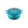 Le Creuset Signature Gusseisen-Bräter mit Deckel, Ø 24 cm, Rund, Für alle Herdarten und Induktion geeignet, Volumen: 4,2 l, 4,305 kg, Karibik, 21177241702430