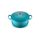 Le Creuset Signature Gusseisen-Bräter mit Deckel, Ø 22 cm, Rund, Für alle Herdarten und Induktion geeignet, Volumen: 3,3 l, 3,932 kg, Karibik, 21177221702430