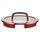 WMF Function 4 Topfdeckel 20 cm, Glasdeckel mit 4 Abgießfunktionen, Glas, Silikon, Cromargan Edelstahl poliert, rot