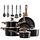DishDelight Induktion Töpfe Set Topf und Pfannenset 15-teilige Granit Schwarz Topfset Induktion Kochtopf Pfanne mit Deckel Bratpfanne