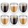 glastal 100ml (4oz) Doppelwandige Espressotassen Espresso Gläser 6er Set, Borosilikatglas Kaffeetassen Glas Set Kaffeeglas Teegläser für Espresso, Latte, Iced Americano, Tee, EIS, Milch, Saft