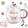 ecooe Schneemann Weihnachtstasse Doppelwandige Kaffeegläser 240ml Weihnachtsgeschenke Geschenke für Frauen Männer Kinder Weihnachtstassen Glas mit Deckel Löffel für heißen Kakao Latte Milch Macchiato