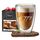 ElbFuchs® Doppelwandiges Latte Macchiato Glas | HAPPY | 1x 350ml [GESCHENK FÜR DIE LIEBSTEN] Ideal als Hochzeitsgeschenk für Brautpaar oder Geschenk zum Valentinstag | Glas mit Gravur