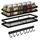 Gewürzregal Wand Ohne Bohren 2er Set mit Küchenreling Küchenregal hängend Gewürzregal Schranktür Edelstahl Duschablage für Küche Badezimmer Balkon 35 x 12 x 5,7 cm, Schwarz