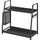 OROPY 2 Tier Gewürzregal für Arbeitsplatte, Metall Stehende Küche Lagerung Veranstalter Regal, Vertikale Würze Jars Rack, schwarz