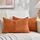 FDTERN 2er Set Orange Kordsamt Kissenbezug 35x60CM Weich Moderne Dekorative Kissenbezüge Kissenhülle Dekokissenbezug Sofakissen Dekokissen Boho Herbst Deko für Sofa Schlafzimmer Wohnzimmer Balkon