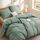 BEDSURE Bettwäsche 135x200 Baumwolle 4teilig - Bettwäsche-Sets Grün Bettbezug 2er Set mit 2 Kissenbezüge 80x80 cm, Oeko-TEX Bedding Salbeigrün mit Reißverschluss