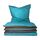 Schiesser Bettwäscheset Doubleface | Renforcé | 2-teilig | Zweifarbig | 100 % Baumwolle | Oeko-Tex® Made in Green Zertifiziert | Reißverschluss | 155x220cm + 80x80cm | Türkis-Dunkelgrau