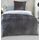 DreamHome Winter Wende Plüsch Bettwäsche 135x200 Nicky-Teddy Cashmere Touch Coral Fleece Bettdezug + Kissenbezug 80x80, Farbe:Silber-ANTHRAZIT