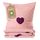 Lavea® Emilia Bettwäsche Kinder Set, Kinderbettwäsche aus 100% Bio-Baumwolle, mit Herzmotiv, weiche Bezüge für Bettdecke und Kopfkissen, mit Reißverschluss, Rosa Bordeaux 135 x 200 cm und 80 x 80 cm