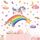 TOARTI Wandtattoo Mädchen Regenbogen Einhorn Wandaufkleber Schmetterlinge Wolken Wandsticker Babyzimmer Kinderzimmer Mädchen Schlafzimmer Wanddeko