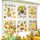 TOARTI Wandtattoos Gelb Bienen Fenster Dekoration Blumen,Biene Gnom Aufkleber,Fensterbilder Frühling Blumen,Fensteraufkleber Biene für Kinderzimmer Wohnzimmer