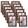 Giftgarden 12er Set Braun Bilderrahmen 10x15 cm, Braune Fotorahmen Collage für Fotos und Bilder, Dunkler Rahmen - Wand- oder Tischaufsteller