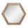 Stonebriar Decorative 24" Hexagon Hanging Wall Mirror with Natural Wood Frame and Attached Hanging Bracket